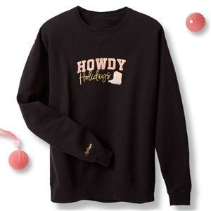 Embroidered Howdy Holidays Black Crewneck by Jessie James Decker - 56614-CWS
