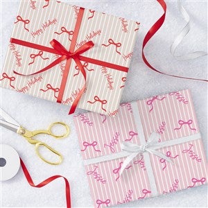 Kittenish Personalized Holiday Bows Wrapping Paper - 6ft Roll - 56616