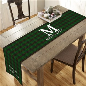 Christmas Plaid Personalized Table Runner- 16 x 120 - 56649-L