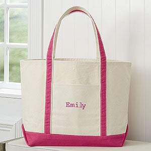 The Deluxe Weekender Embroidered Tote-Pink - 5673-P
