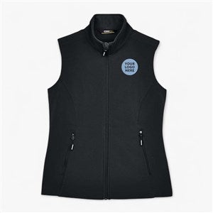 Custom Womens CORE365 Cruise Two-Layer Fleece Bonded Soft Shell Vest - Black - 56746