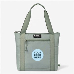 Personalized Logo Igloo® Packable Puffer 10-Can Cooler Bag - Aqua Gray - 56792-A