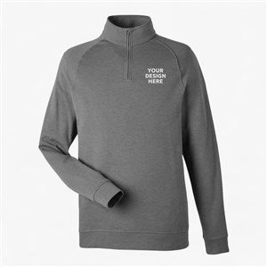 Custom Mens DevonJones Classics® Charleston 1/4zip Pullover - Graphite Melange - 56807