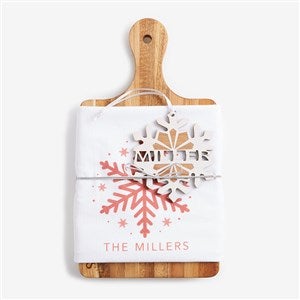 Snowflake Family Personalized Tea Towel, Paddle Board and Ornament Gift Set - 56843