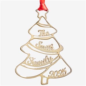 Personalized Family Name Tree Ornament - Gold - 56916D-G