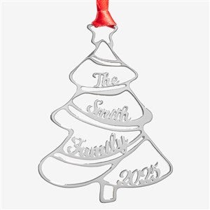 Personalized Family Name Tree Ornament - Silver - 56916D-S