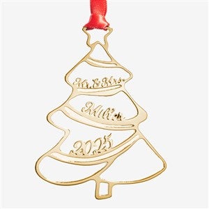 Personalized Wedding Tree Ornament  - Gold - 56918D-G