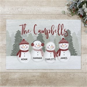 Watercolor Snowman Personalized Doormat- 18x27 - 56925