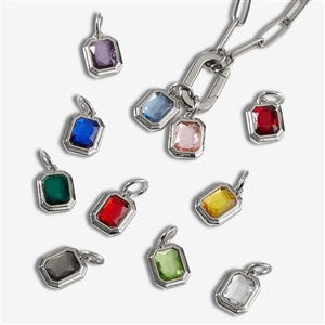 Silver Birthstone Rectangle Charms - 56933