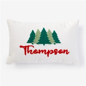 Personalized Punch Needle Holiday Tree Pillow - 12x20 - 56953D-12x20
