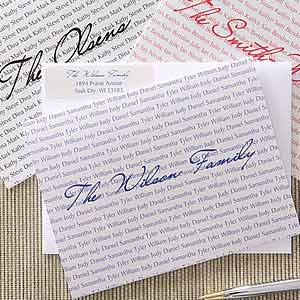 Personalized Family Names Note Cards - 5703-N