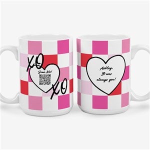 Valentines Day Personalized Photo Coffee Mug with Video QR Code 15 oz.- White - 57142-L