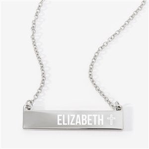 Blessed Name Personalized Nameplate Necklace- Silver - 57165