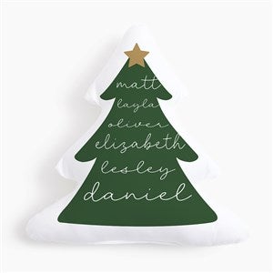 Merry Name Evergreen Personalized Tree Throw Pillow - 57182