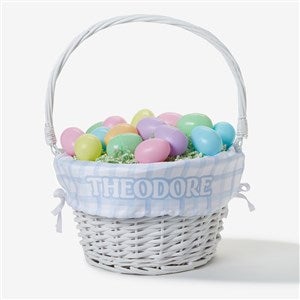 Bubble Name Personalized Easter White Basket With Drop-Down Handle - 57191-W