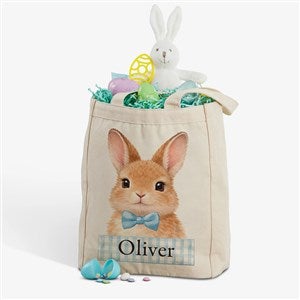 Storybook Boy Bunny Personalized Easter Canvas Tote Bag--14quot; x 10quot; - 57194-S