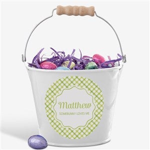 Rainbow Pattern Personalized Mini Treat Bucket-White - 57196-W