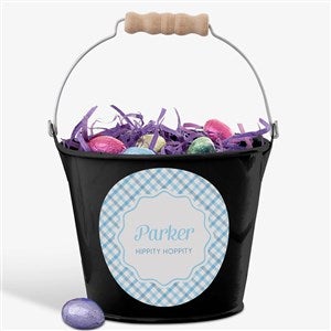 Rainbow Pattern Personalized Mini Treat Bucket-Black - 57196-B
