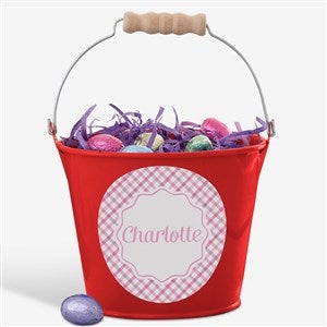 Rainbow Pattern Personalized Mini Treat Bucket-Red - 57196-R