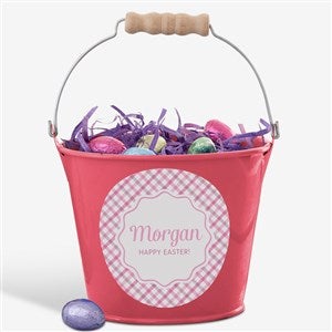 Rainbow Pattern Personalized Mini Treat Bucket-Pink - 57196-P