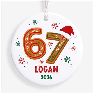 Merry 67 Christmas Personalized Ornament-2.85quot; Glossy - 1 Sided - 57202-1S