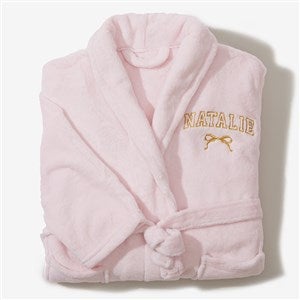Embroidered Bow Youth Pink Fleece Robe by Jessie James Decker - 57327-P