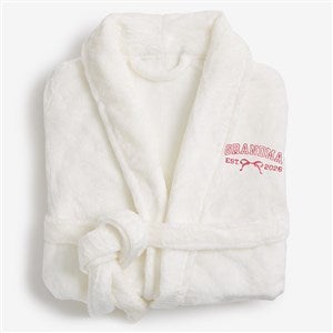 Embroidered Bow Adult Ivory Fleece Robe Jessie James Decker - 57328-I