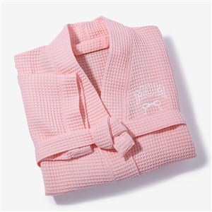Embroidered Bow Blush Waffle Weave Robe by Jessie James Decker - 57329-RB