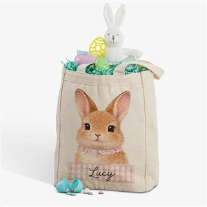 Storybook Girl Bunny Personalized Easter Canvas Tote Bag--14quot; x 10quot; - 57342-S