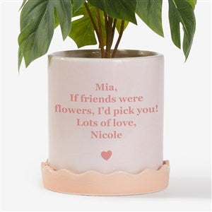 Write Your Own Personalized Pink Ceramic Flower Pot with Tray - 57365