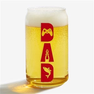 Dads Hobbies Personalized 16oz. Beer Can Glass - 57406-B