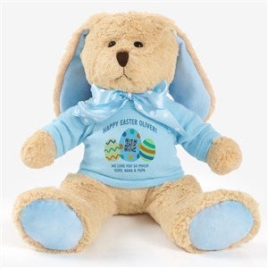Personalized Bunny with Audio QR Code-Blue Bunny - 57426