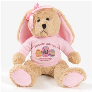 Personalized Bunny with Audio QR Code-Pink Bunny - 57426-P