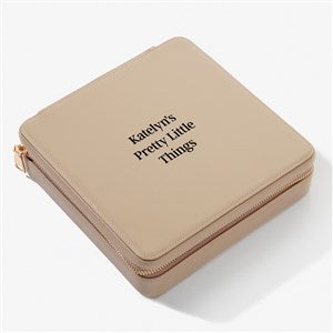 Write Your Own Personalized Leatherette Large Square Jewelry Case  -Beige - 57458-B