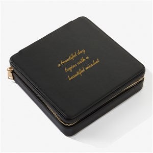 Write Your Own Personalized Leatherette Large Square Jewelry Case  -Black - 57458-BL