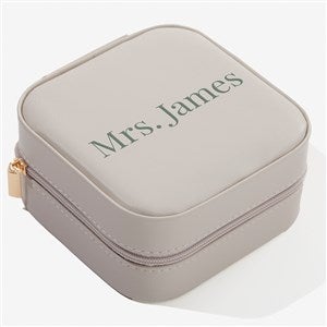 Yours Truly Personalized Small Leatherette Travel Jewelry Case -Ivory - 57460-I