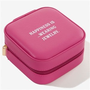 Write Your Own Personalized Small Leatherette Travel Jewelry Case -Fuchsia - 57461-F