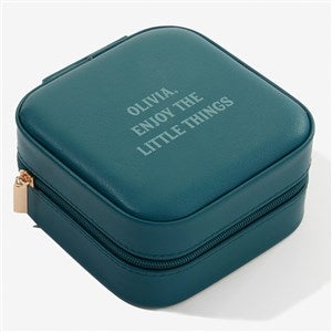 Write Your Own Personalized Small Leatherette Travel Jewelry Case -Teal - 57461-T