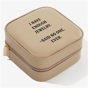Write Your Own Personalized Small Leatherette Travel Jewelry Case -Beige - 57461-B