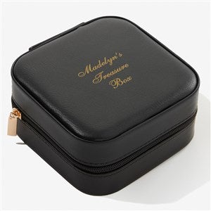 Write Your Own Personalized Small Leatherette Travel Jewelry Case -Black - 57461-BL