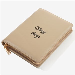 Write You Own Personalized Leatherette Bifold Jewelry Case -Beige - 57467-B