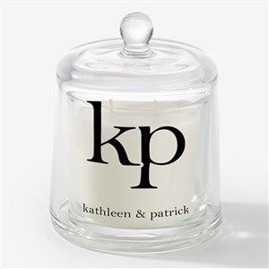 Paired Initials Personalized Cloche Candle - 57474