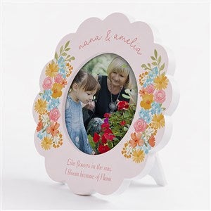 Sweet Blooms Personalized Round Scallop Edge Picture Frame - 57478