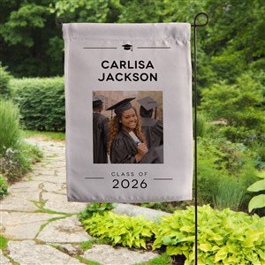 Modern Graduate Personalized Photo Graduation Garden Flag - 57510