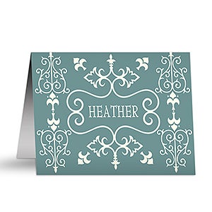 Damask Personalized Note Cards - 5754-N