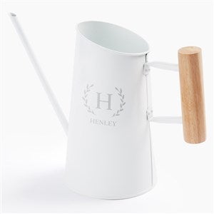 Laurel Initial Personalized White Metal Watering Can - 57601-W