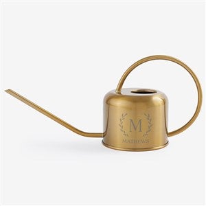 Laurel Initial Personalized Gold Brushed Watering Can - 57603