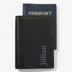 Simple Name Personalized Passport Case - Black - 57618-BLK