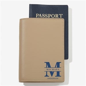 Lavish Last Name Personalized Passport Case - Beige - 57620-BE