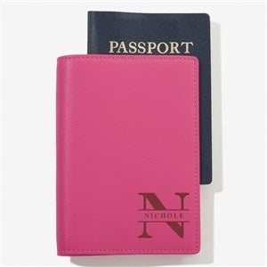 Lavish Last Name Personalized Passport Case - Fuchsia - 57620-F